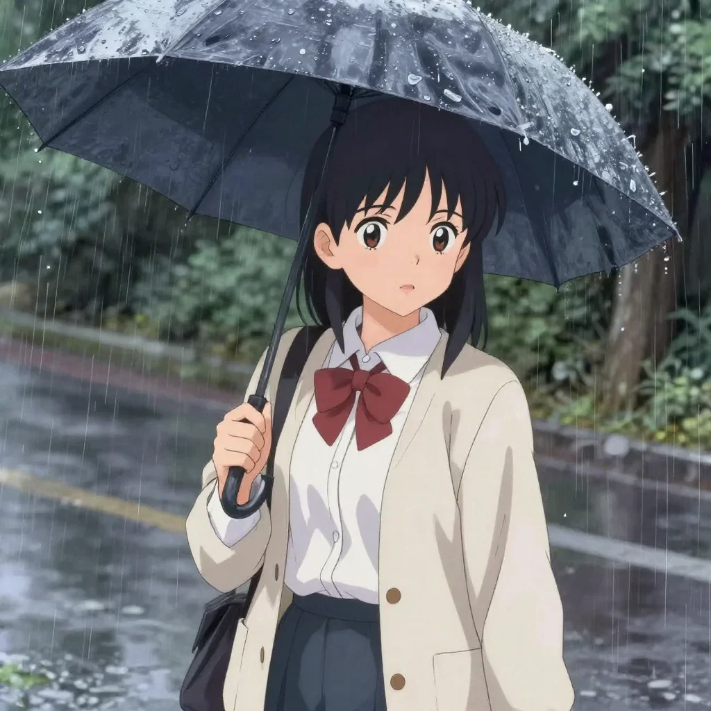 a beautiful anime girl standing in the rain by sasucchi95, trending on artstation, instagram, studio ghibli, UHD

Created with https://cutedsl.cc/gallery