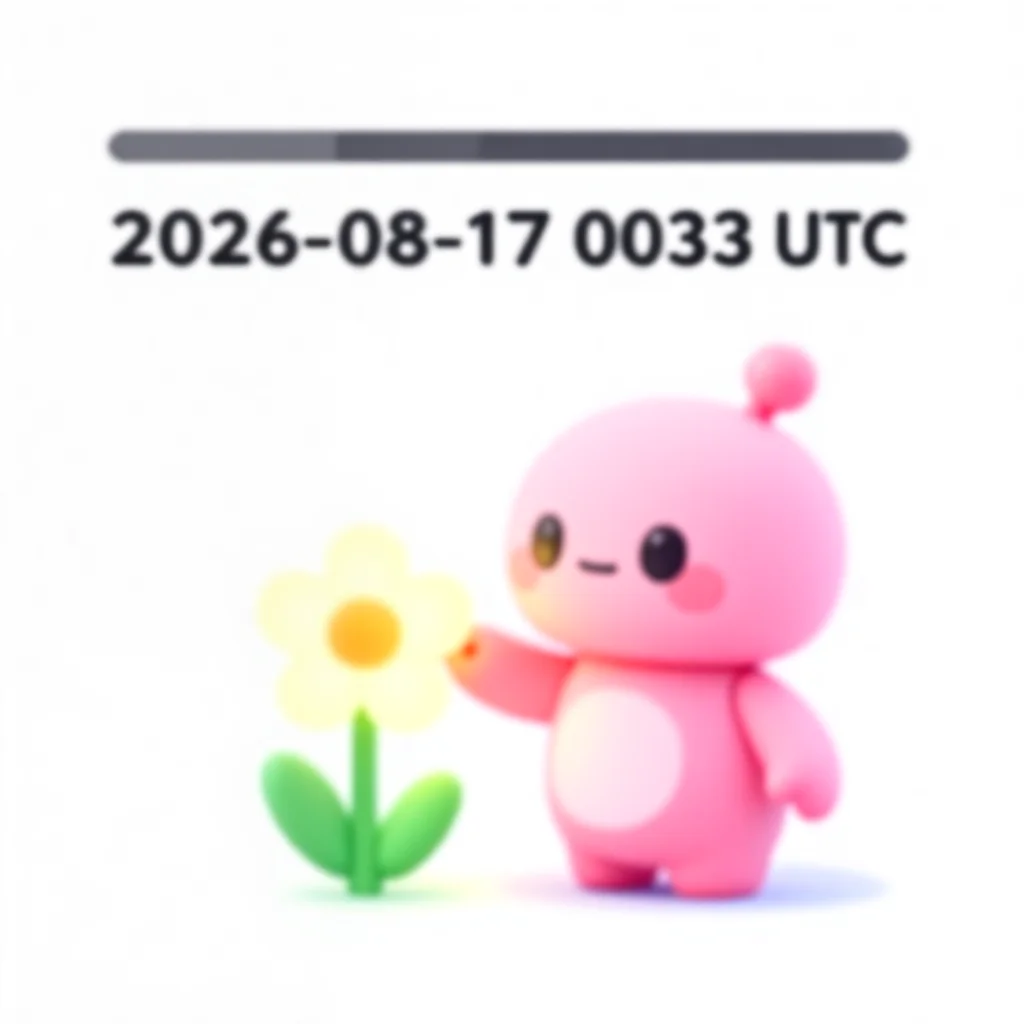 CuteDSL production recovery probe 2026-08-17 0033 UTC, a tiny pink robot tending luminous flowers, clean digital illustration, no text