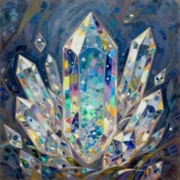 anime crystals, intricate oil painting by greg rutkowski, trending on artstation