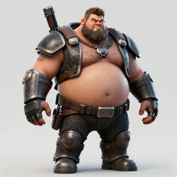 Morbidly obese Marcus Fenix from Gears of War, detailed 3D render