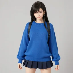 blue sweater outfit for tifa lockhart from ever crisis