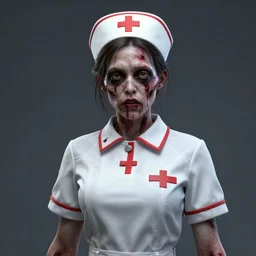 Zombie Nurse portrait. Octane render, 8k, cinematic, hyperrealism, artstationhd