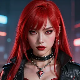 a stunning close up portrait of red sonja as a cyberpunk princess, digital art by ross tran and dan mumford, highly detailed, artstationhq