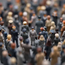 miniature crowd matte painting, smooth, sharp focus