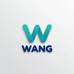 minimalist trendy imagotype logotype design for plastic bag factory called wang that represents technology and creativity, 3 d vector, interlocking letters, fresh cool colors, trending on behance