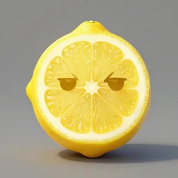 a lemon with a face of john lennon on it