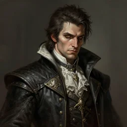 a portrait of a noble man in the style of dishonored videogame, digital painting, trending on artstation, detailed, greg rutkowski,