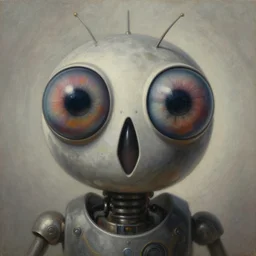 desaturated!!! symmetrical!!! holy saint aura battle robot award winning closeup portrait huge insect eyes faded tetrachromacy desaturated colors trippy background tim hildebrandt wayne barlowe bruce pennington donato giancola larry elmore masterpiece trending on artstation cinematic composition beautiful lighting hyper detailed!!! 8 k oil on canvas