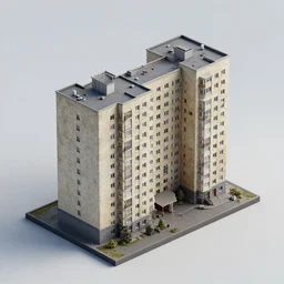 80mm resin a soviet residential building, beautiful detailed miniature, diorama, isometric, 3d render, octane unreal render, ultra realistic, studio lighting, super detailed, 4k,  simple