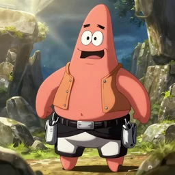 Patrick Star as a Titan in Attack on Titan