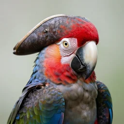 hyper detailed ultra sharp portrait of a beautiful well contoured pirate parrot sitting on shoulder, up close shot, sharp focus, global illumination, radiant light, biomechanical white silver gold rhizomorphs, cyberpunk brackets, alexandre ferra white mecha, irakli nadar, alexander mcqueen, octane highly render, 4 k, ultra hd,