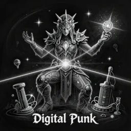 Digital Punk, chalk, lasers, sci-fi, digital art, fantasy, magic, trending on artstation, ultra detailed, professional illustration by Basil Gogos