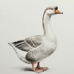 detailed drawing of a goose - w 1 0 2 0