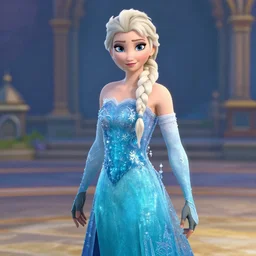 frozen's elsa as a guest character in tekken 7, in game screenshot