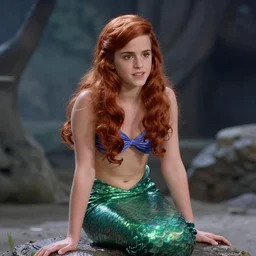 tonemapped emma watson as ariel from the little mermaid