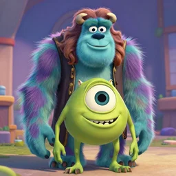 Isaac Newton, Isaac Newton as as character in Monsters, Inc., digital art, 4 K, detail