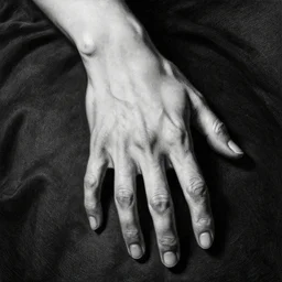 the whithered hand, black and white detailed artpiece, classical art