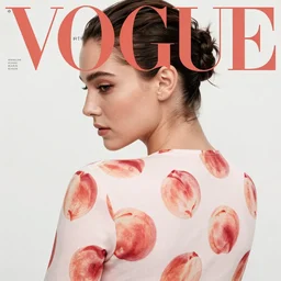vogue magazine, elle magazine, anime korean natalie portman from behind, fruit peach pattern shorts, ilya kuvshinov, greg rutkowski, john singer sargent, anime, trending on artstation, intricate