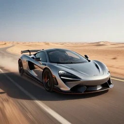 mclaren in desert highway, digital art,ultra realistic,ultra detailed, ultra wide Lens, art by greg rutkowski