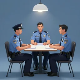police interrogation, digital art