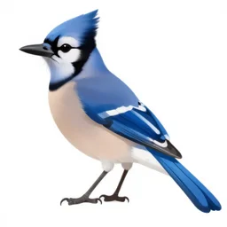 blue jay, digital art, clean style, 2 d vector art