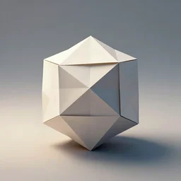 minimalist vector origami icon truncated icosahedron