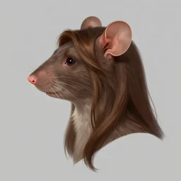 character design portrait of an anthropomorphic furry rat girl with rat ears, long brown hair, profile view perspective, 4 k, concept art, by wlop, ilya kuvshinov, artgerm, krenz cushart, pixiv.