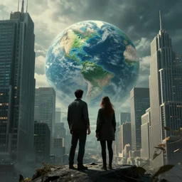 the last man and woman on earth dystopian skyscrapers
