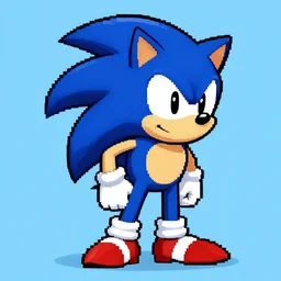 pixel art of sonic the hedgehog