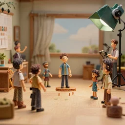 a photo of a stopmotion animation filming set
