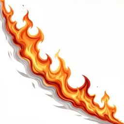 fire, vector illustrated, fire along edge of image, white background, clean lines