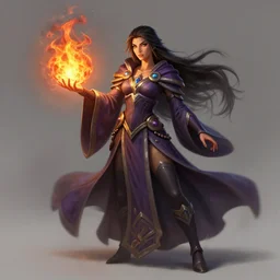 Hearthstone official professional art. A sorceress, wearing a robe casting a fire ball. Insanely coherent physical body parts (face, arms, legs, hair, eyes, pupil, eye white). Full body realistic, sharp focus, 8k high definition, insanely detailed, intricate, elegant, smooth, sharp focus, illustration, ArtStation