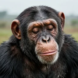a full head photo, detailed photograph of a dreaming chimpanzee in a distance landscape, photorealism ultradetailed digital art, irina french, heraldo ortega, mandy jurgens, golden ratio, art canvas, award winning, masterpiece trending on artstation 8 k 1 5 0 mpx, hasselblade wide shot