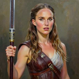 natalie portman as a passionate exotic warrior, high detailed, award winning, photorealistic acrylic painting