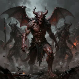 concept art by jama jurabaev, demons, cinematic shot, trending on artstation, high quality, brush stroke