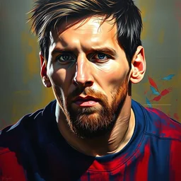 portrait of lionel messi!!!!!!!!!!!!!!!!!!!!!!!!!!!, detailed face, detailed painting, epic lighting, by ilya repin, phil hale and kent williams