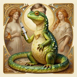 a reptile as a bill gates!!!, holding a syringe!!, symmetry!!!, portrait, intricate, elegant, highly detailed, digital painting, artstation, concept art, wallpaper, smooth, sharp focus, illustration, art by h. r. giger and artgerm and greg rutkowski and alphonse mucha