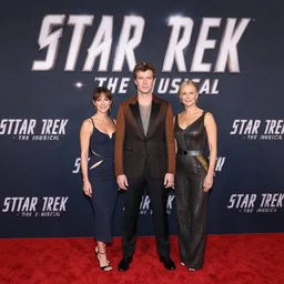 a promotional image from the opening night of the new broadway production star trek the musical