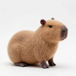 a needle felted capybara, needle felting art.