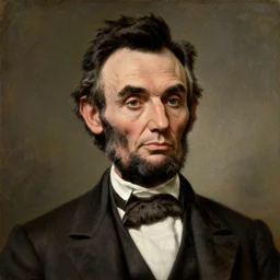 upper body portrait of united states president abraham lincoln, paul giamatti!! portraying, paul giamatti!, oil on canvas, 1 9 th century american romanticism, detail