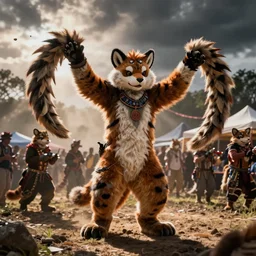 Photo taken at the Midwest FurFest yearly fursuiter ritual/rave to hold the World-Eater at bay and allow a new year to come.