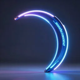 a photo of a hi - tech neon boomerang