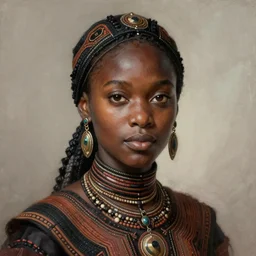 portrait black keira knightley himba, intricate, elegant, highly detailed, digital painting, artstation, concept art, smooth, sharp focus, illustration, orientalism, edwin long, theodore ralli, aleksi briclot, rutkowski, bouguereau