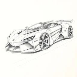 photo of a pencil drawing of concept art of a futuristic car, aggressive aesthetic, pencil drawing, extreme perspective, super detailed, texture paper, handmade