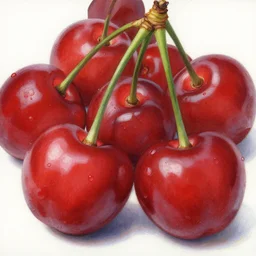 8 0 s painting of close - up cherries, realistic style by gnomon and marvel, gnomon, boris vallejo, gnomon, boris vallejo, high quality paper, gnomon, 1 9 8 0 s, boris vallejo, gnomon, boris vallejo, gnomon, ayami kojima castlevania