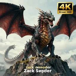 giant dragon standing on a mountain, highly detailed, 4 k, hdr, award - winning, directed by zack snyder