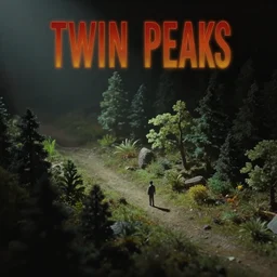 Still frame from scene from the retro Twin Peaks japanese miniatures diorama, directed by Nobuhiko Obayashi