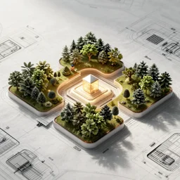 a blueprint of a ai computer, layout design, landscape, blueprint, diagram, paper texture, uplight