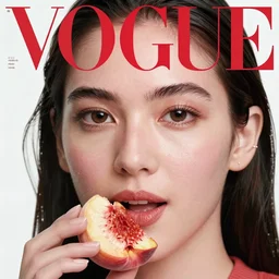 vogue magazine, elle magazine, anime korean natalie portman covered with fruit peach pit bubbles, ilya kuvshinov, greg rutkowski, john singer sargent, anime, trending on artstation, intricate