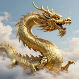 high detailed Giant Chinese dragon in sky by wlop, trending on artstation